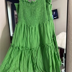 Altar'd State Green Sundress Sleeveless Scoop Neck Casual